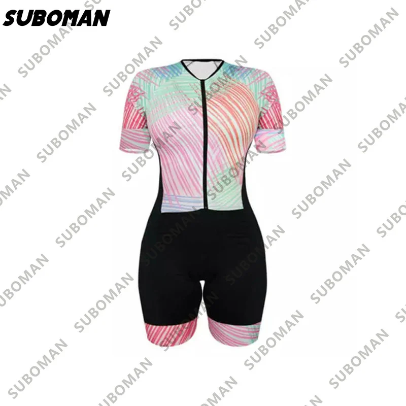 

SUBOMAN Women's Cycling Jumpsuit Little Monkey Bicyle Jersey Sets Summer Bike Clothing Skinsuit Short Sleeve Triathlon Mtb Suit
