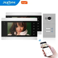 jeatone tuya wifi wired multi apartment video door phone intercom access control system for 2 houses960pahd 2 buttons camera