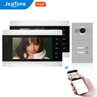 Jeatone Tuya WiFi проводная мульти-Квартира видео домофон система контроля доступа для 2 домов + 960PAHD 2 кнопки камеры