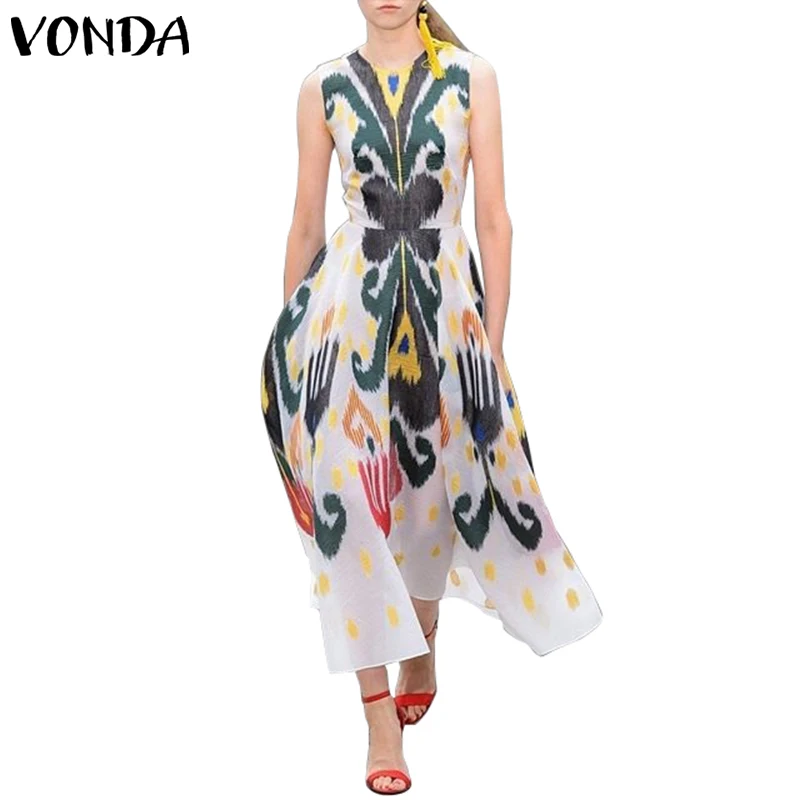 Женское платье с цветочным принтом VONDA винтажное длинное Повседневное Платье