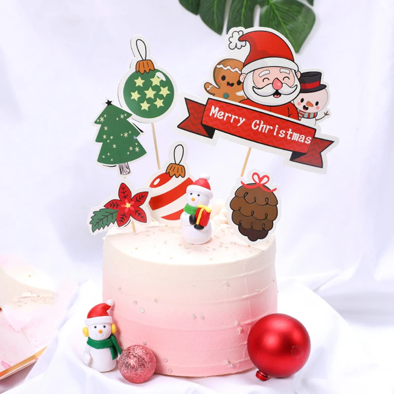 Топпер на Рождественский торт Вставка карты Аксессуары для тортов домашние
