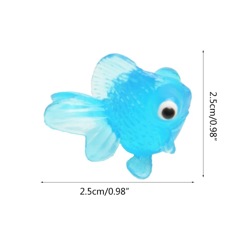 

7 Pcs Soft TPR Goldfishes Models Epoxy Filling Material Filler Crystal Ocean Resin 3D Mini Fish Modeling