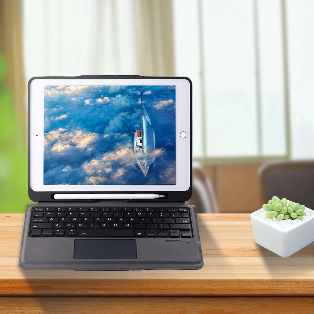 Чехол для ipad с беспроводной клавиатурой Сенсорная панель карандаш держатель iPad