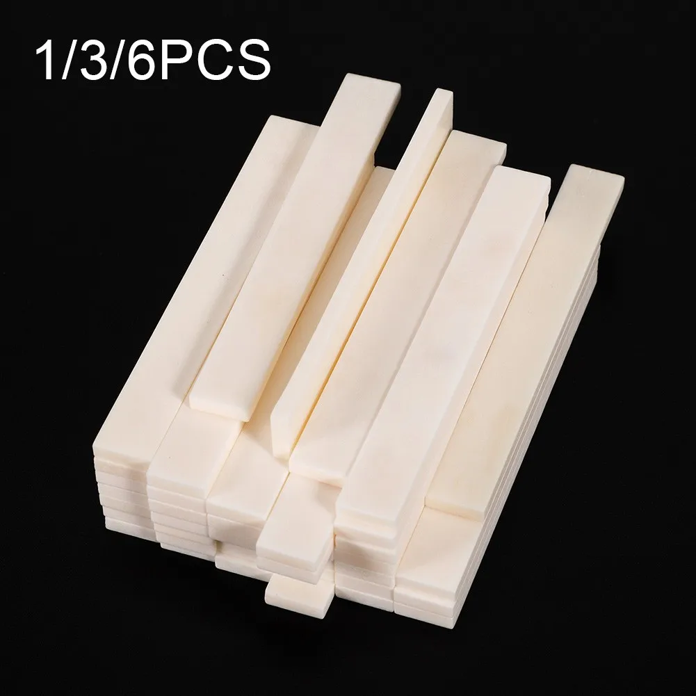 

1/3/6 PCS Bone Guitar String Bridge Saddle Blank For Acoustic Classical Guitar 80 X 3 X 10mm Hairy Bridge Natural Cattle Bone