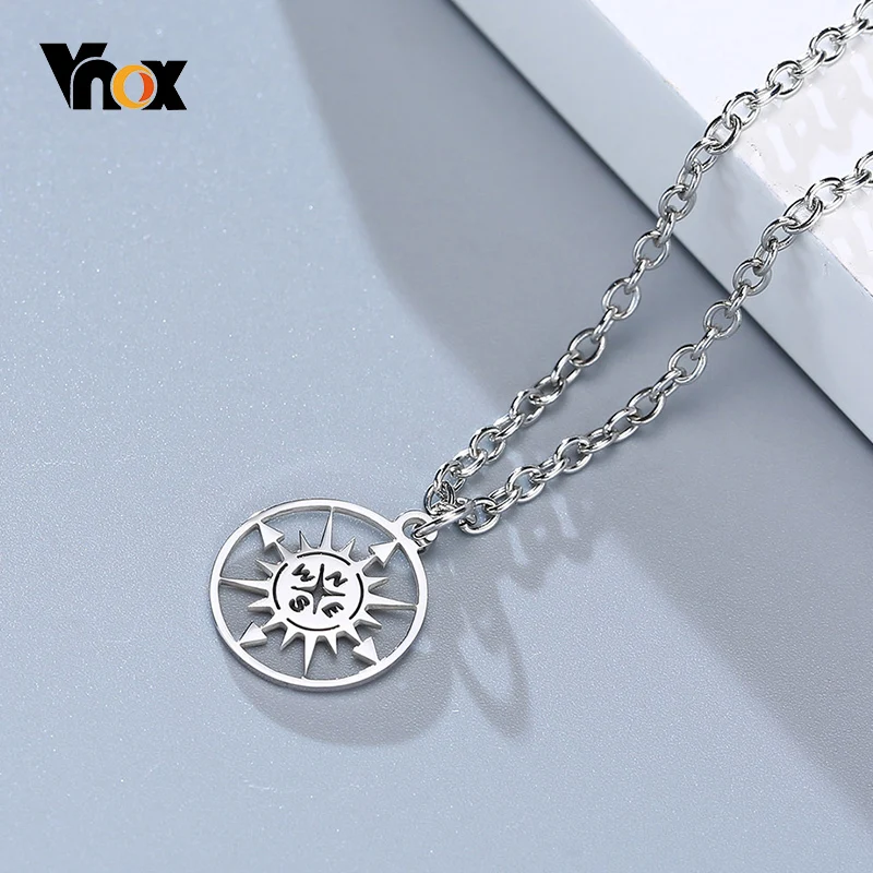 Мужское ожерелье с компасом Vnox винтажное перьями во французском стиле для кошек