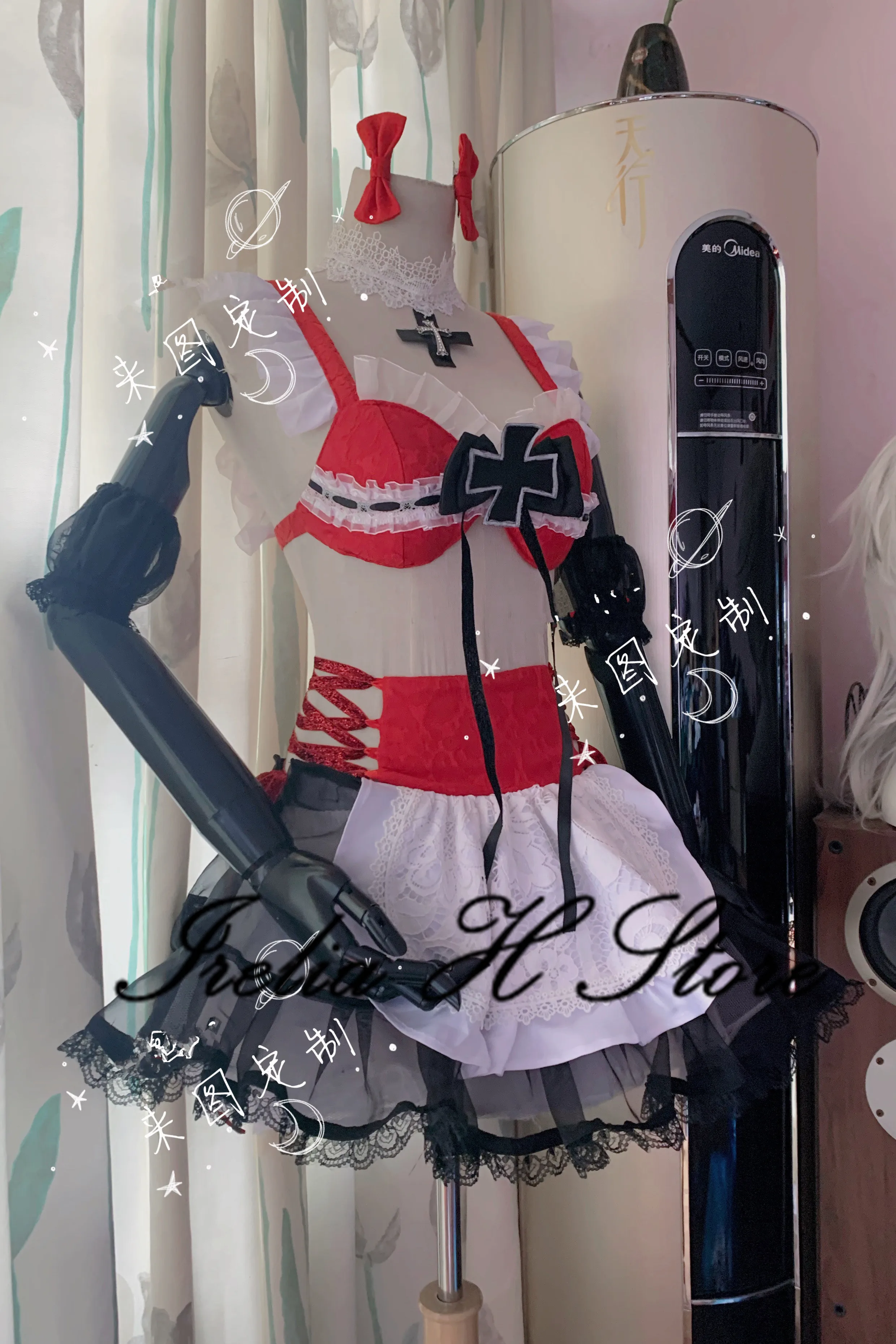 

custom size Prinz Eugen Azur Lane Game Cosplays Fan art Maid Prinz Eugen Cosplay Costume sexy maid dress female