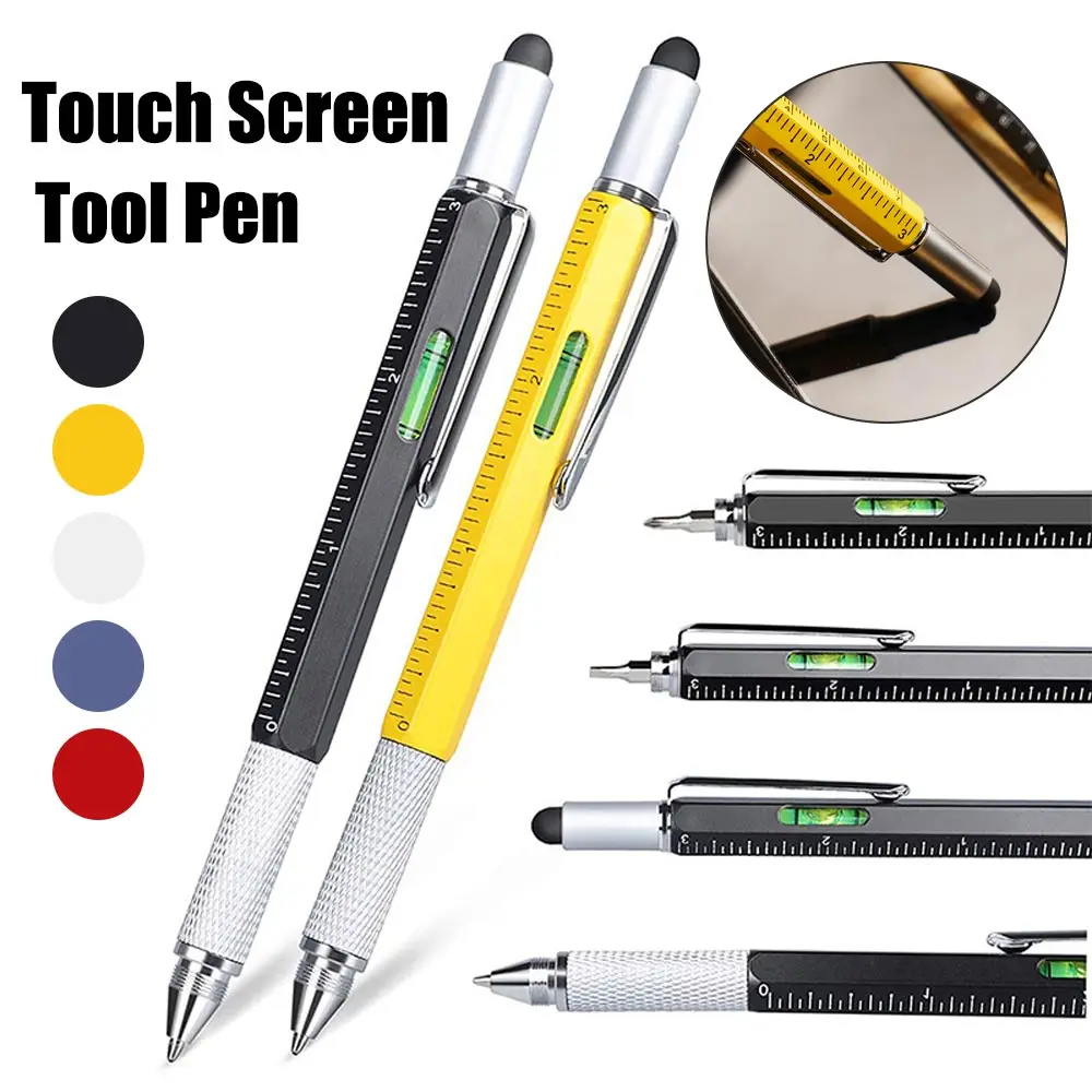 

6 In1 Multi-Function Caliper Pen Screwdriver Construction Tools Precision Ruler Phone Touch Screen Pen For Home Improvement/Work