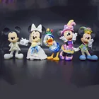 Экшн-фигурки из мультфильма Disney, ПВХ свадебные платья, Микки и Минни Маус, Дейзи, Дональд, детские игрушки на Рождество, 5 шт., 2 шт.компл.