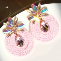 yayi jewelry multi flower dangle crystal women ancient gold color wear ear band tassel wedding stud drop hoop clip earrings