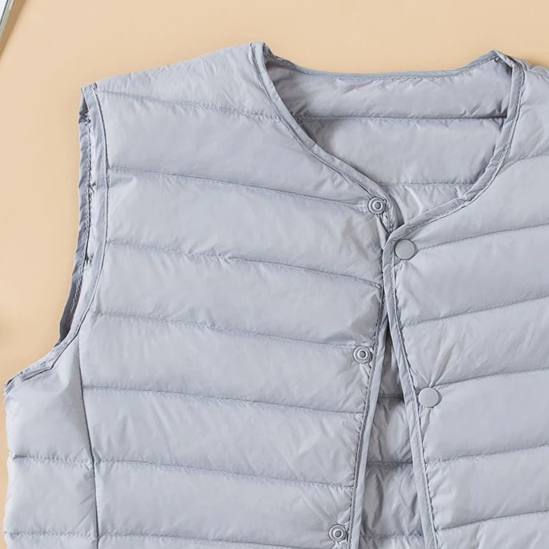 NewNewBang Spring Couples V-Neck Man's Ultra Light Down Vest Zipper Waistcoat Warm Liner Vest Portable