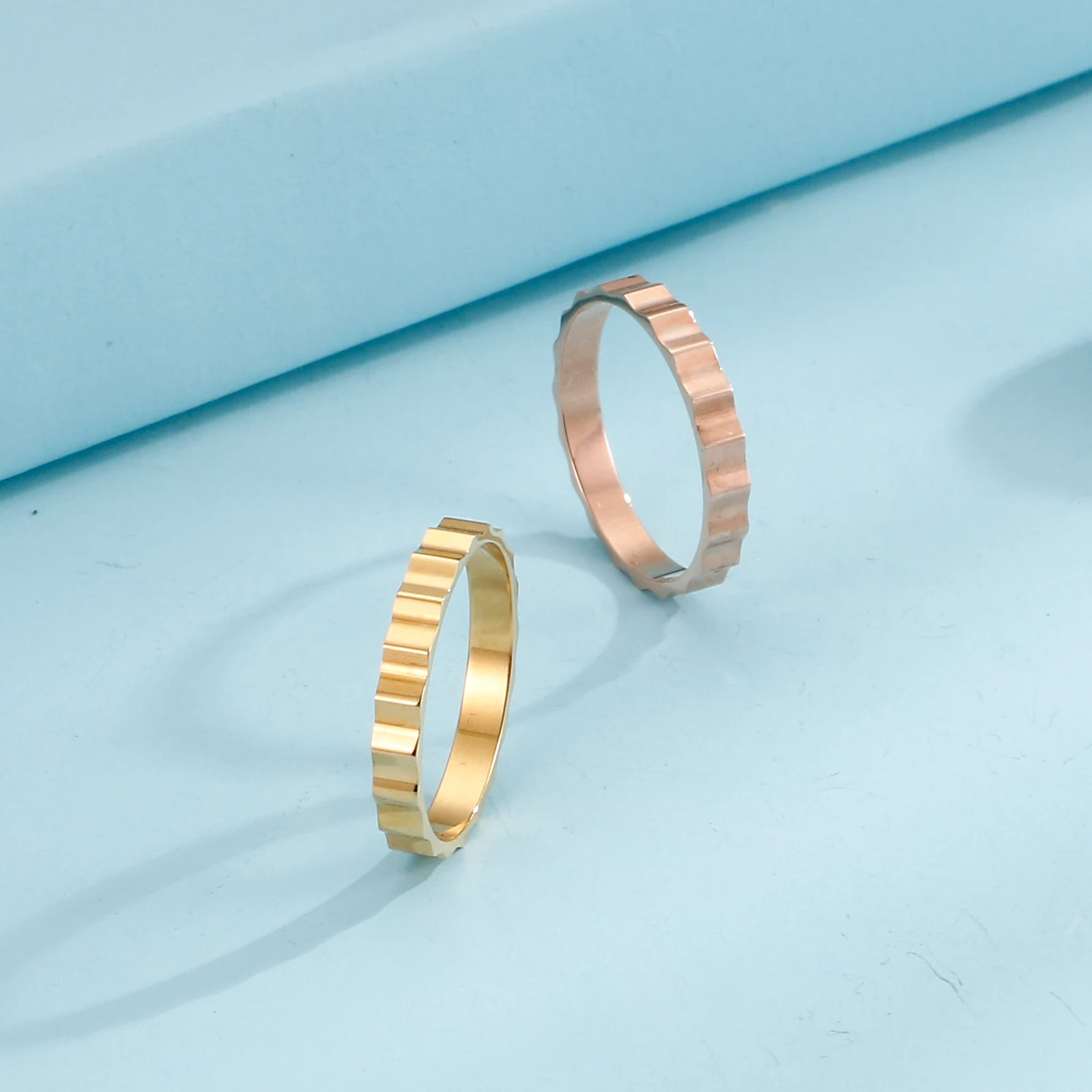 Мини-кольцо KALEN из нержавеющей стали с геометрической металлической волнистой