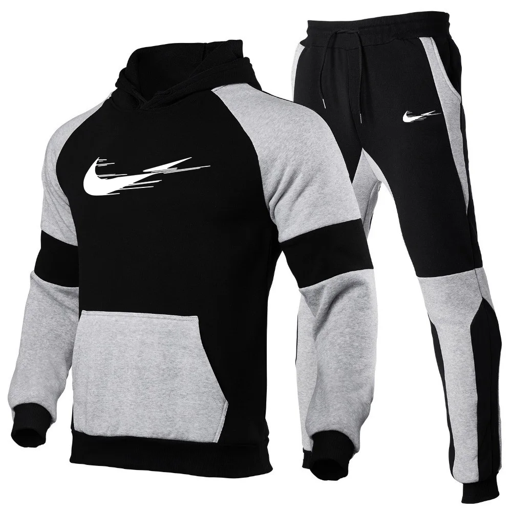 

Tracksuit Men Fashion Hoodie Suit Brand Print Autumn Casual Hoodie+pants Men Suit Sports Two Piece Men Clothes Sportswear Set