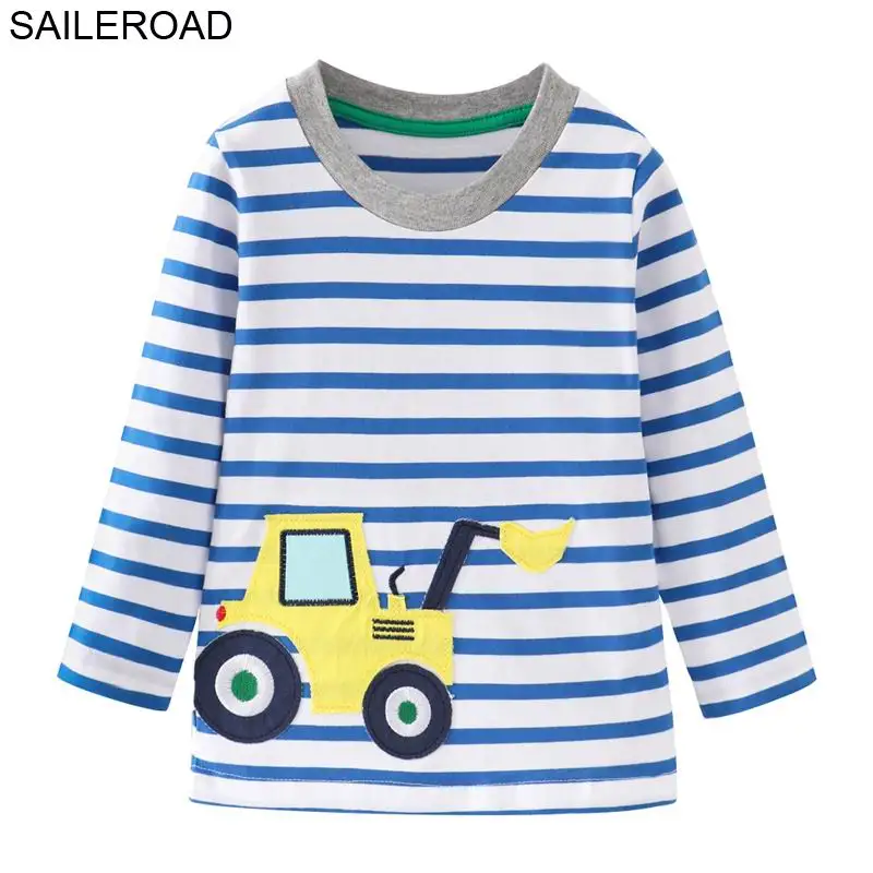SAILEROAD мультфильм трактор Дети Мальчики Футболка от 1 до 7 лет хлопок ребенок мальчики девочки топы тройники La camiseta Vestuario футболка - Цвет: 5511 same picture