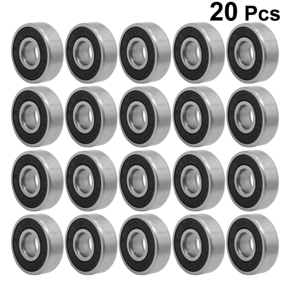 

20pcs 608 2RS Inline Roller Wheel Bearing Anti-rust Skateboard Wheel Bearing Sealed ABEC-9 (Red)