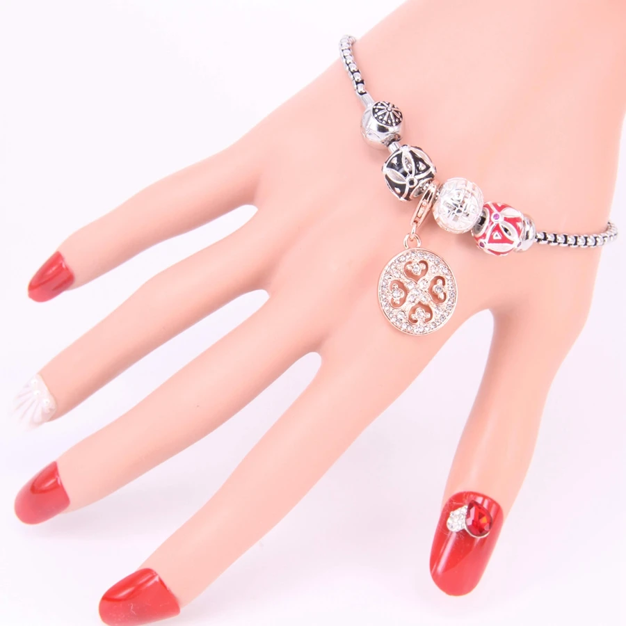 Треугольный браслет Hemiston TS DIY с подвеской из розового золота в стиле Rebel Heart для