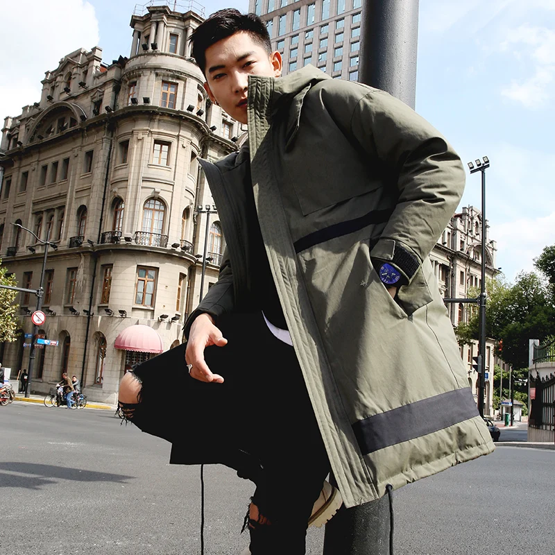 Мужская зимняя куртка толстая теплая Модная белая на утином пуху мужская одежда