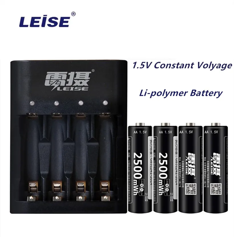 Leise 1 5 V AA литий-полимерная 2500mwh аккумуляторная батарея 2А литиевые батареи с