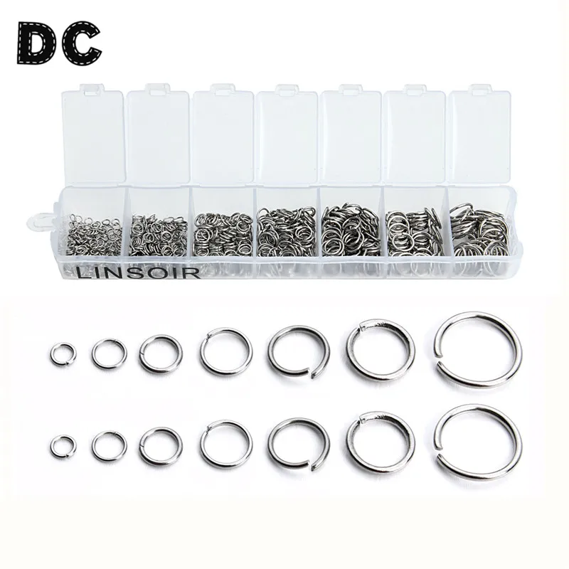 

500pcs/box 3/4/5mm Mixed Silver Tone Stainless Steel Closed Jump Rings Split Rings Connectors for DIY Jewelry Making Findings