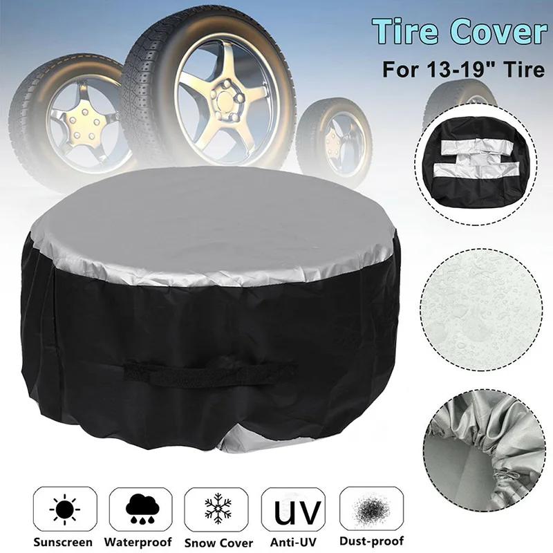 

13-19inch Tire Cover Case Car Spare Tire Cover Storage Bags Carry Tote Polyester Tire For Cars Wheel Protection Covers