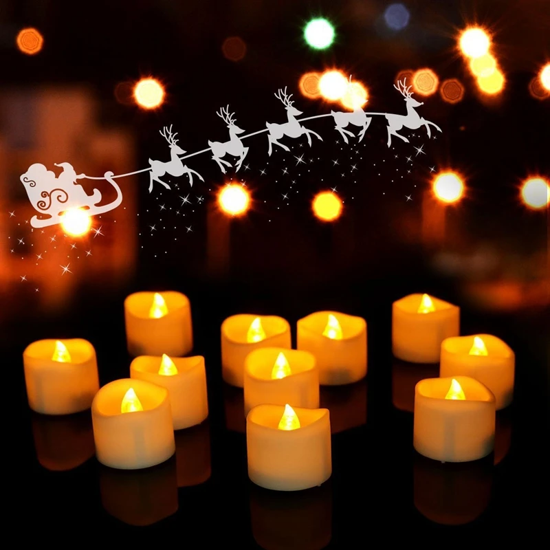 

TOP 24Pack 1.2 inch H Flickering Flameless Tea Light Candles with Auto Timer, Battery Operated Bright LED Tealight