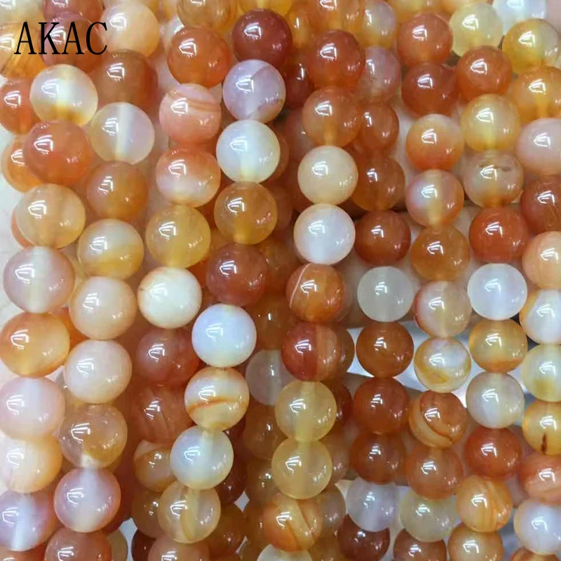 

AKAC 2tsrands Approx8mm 100% Natural agate loose beads for diy making design