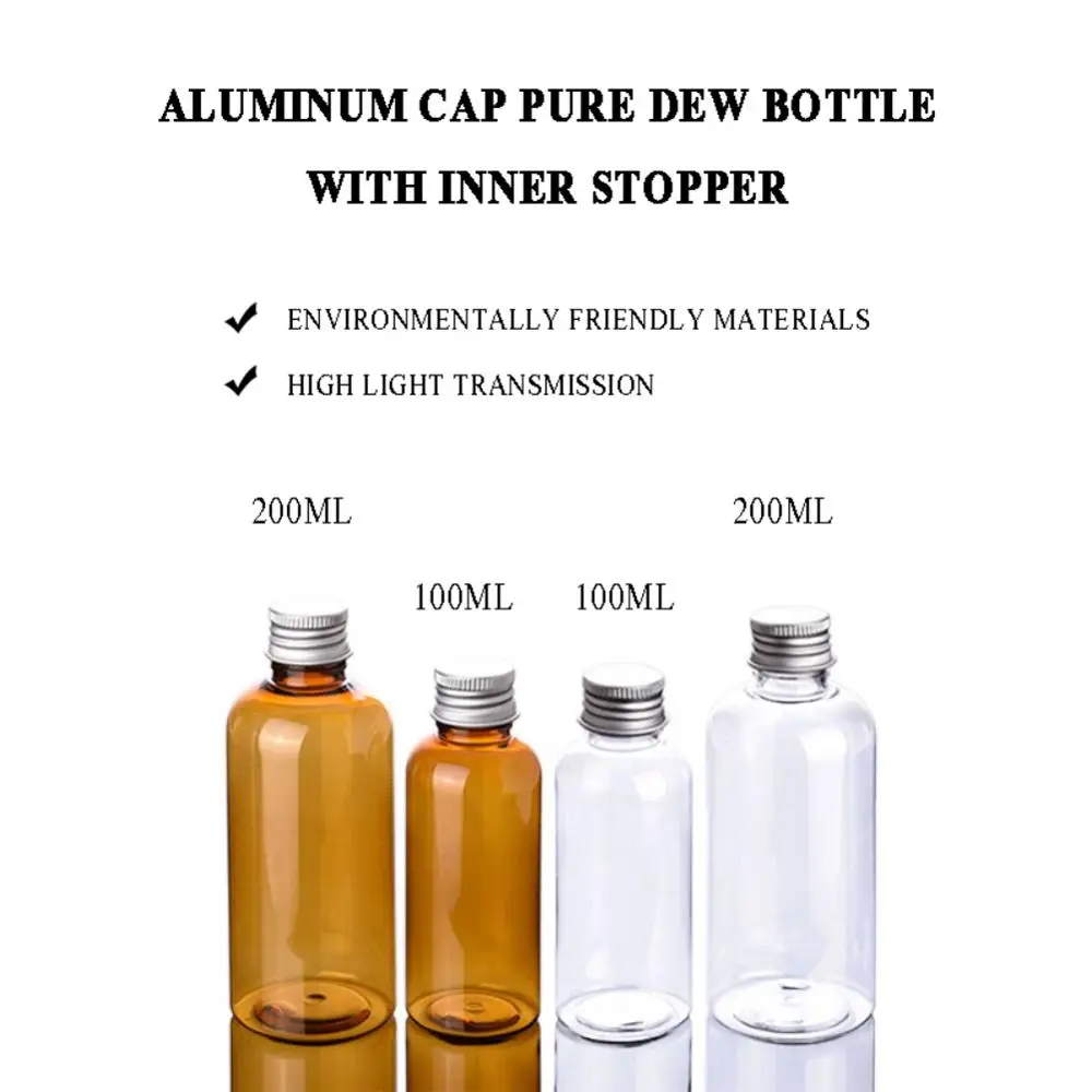 Прозрачная пластиковая пустая бутылка для выдавливания с внутренней пробкой