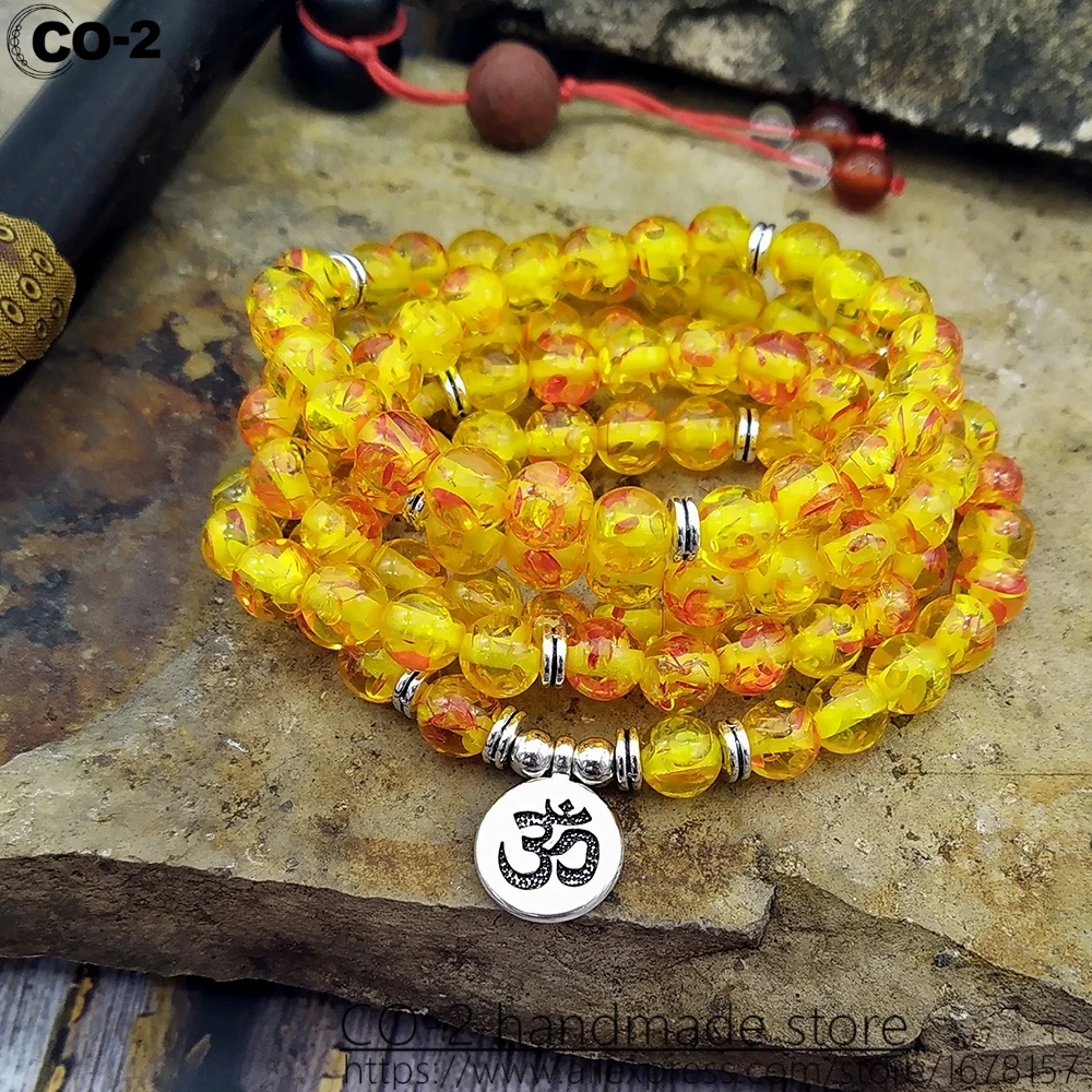 Цветок Янтарный полудрагоценный 8 мм натуральный камень 108 мала Амазонит бусины