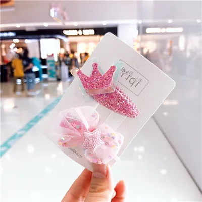 

Hair Accessories for Girls Children Princess Glitter Hair Colorful Bows Clips Handmade Hairpins Cute Kids Headdress
