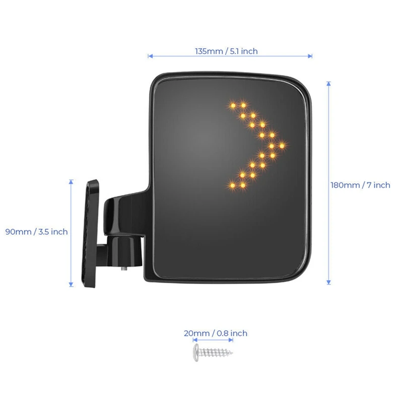 Боковое зеркало заднего вида с поворотом подходит для гольф карт клубного