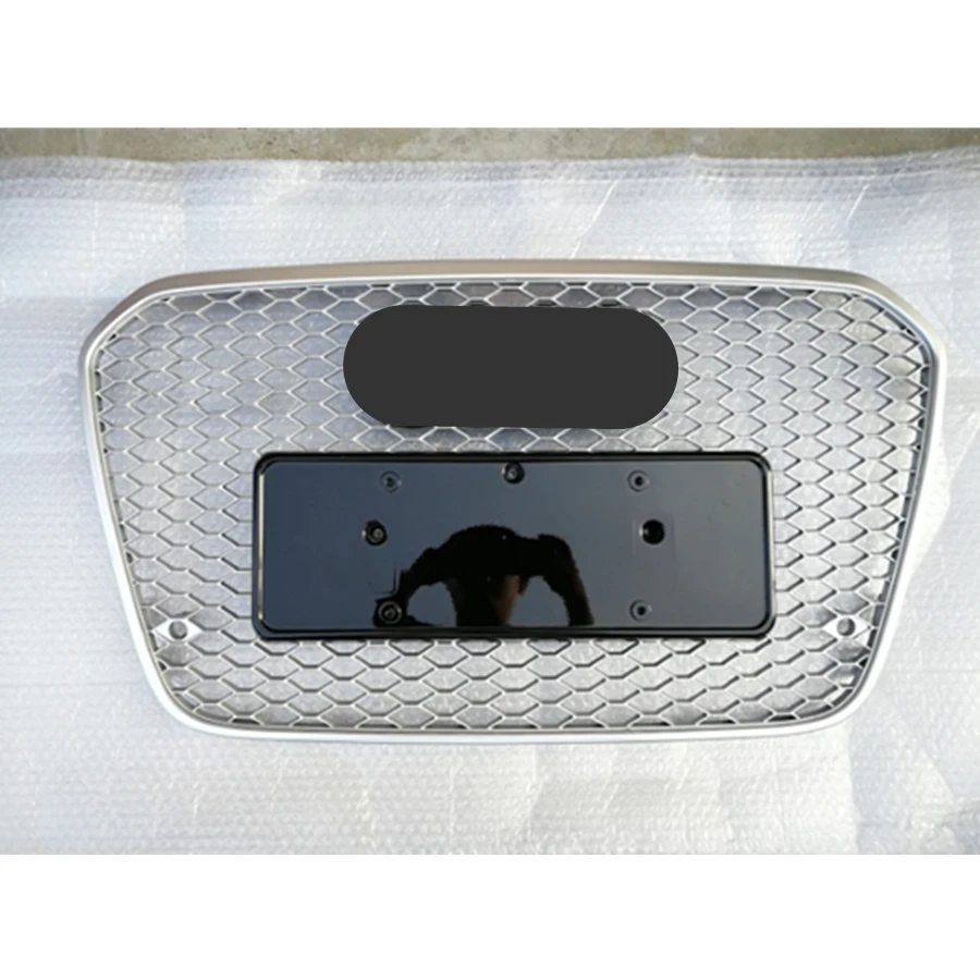 

For RS6 Style Front Sport Hex Mesh Honeycomb Hood Grill Chrome Frame Silver Grill for Audi A6/S6 C7 2012 2013 2014 2015