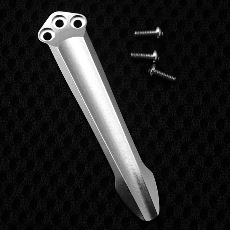 

1Piece TC4 Back Clip Integrated CNC Production 551 Back Clip Titanium Alloy Tool Holder Knife CQC Clip with 3 titanium screws
