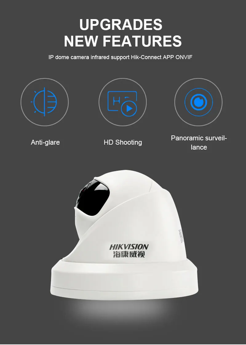HIKVISION DS-2CD3345FDP1-IWS широкоугольный 4MP Встроенный микрофон WiFi ONVIF P2P Hik-Подключите приложение мобильное управление