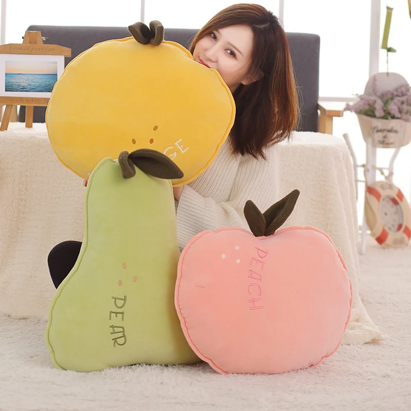 

Super Soft New 45CM Plush Fruits Pillow Creative Children Plushie Toys Stuffed Peach Orange Pear For Kids Gifts Home Decor