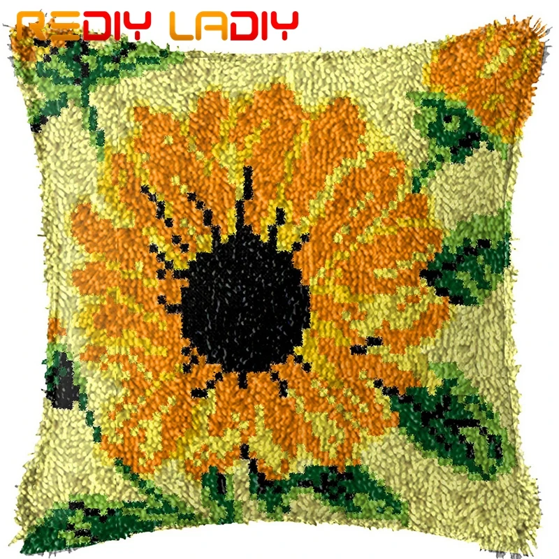 Крюк с защелкой подушки золотого цвета принтом в виде подсолнухов Холст Чехлы