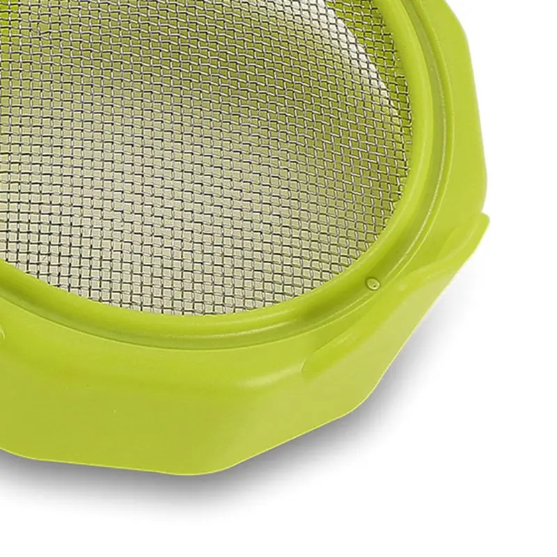 New  Plastic Sprouting Lid with Stainless Steel Screen Mesh Cover for 86mm Wide Mouth Mason Sprout Jars Germination Strainer