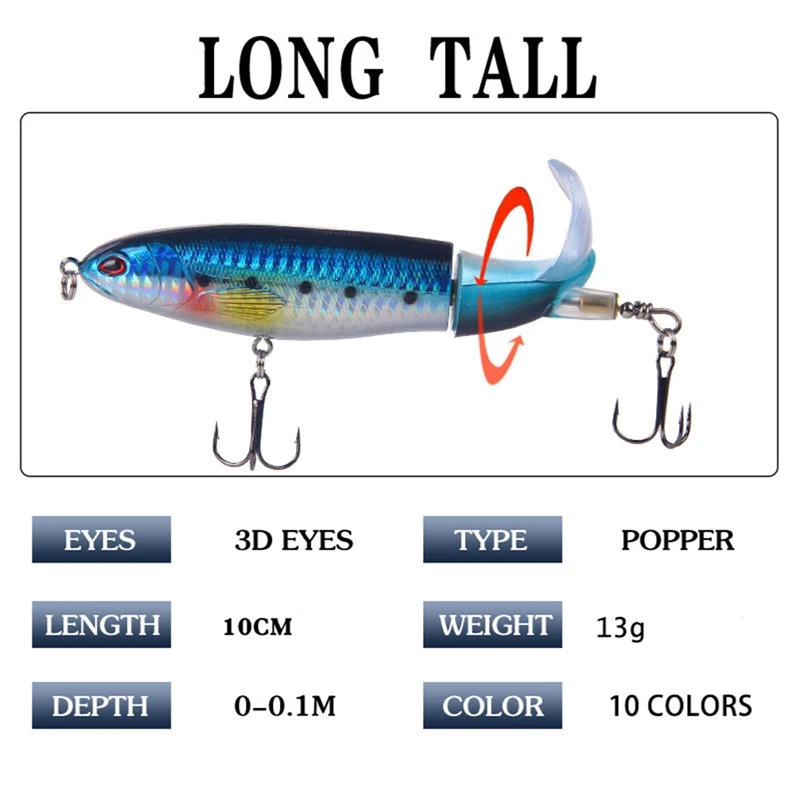 

Plastic Hard Bait On Water Surface Simulation Fake Bait Artificial Bait Fishing Tackle Product (blood Tank Hook) 10cm 10 Styles