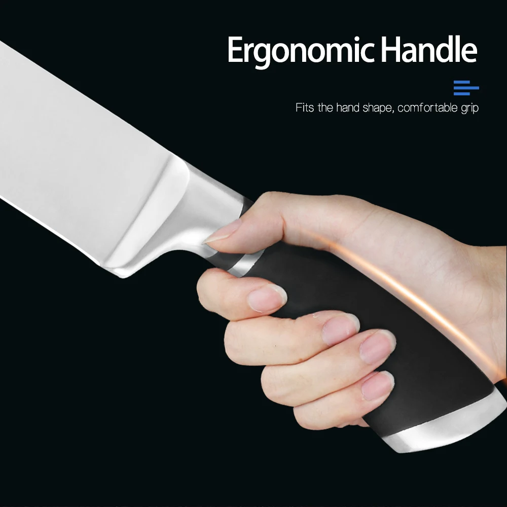 Набор ножей Sowoll с 8 карманами в рулоне кухонный шеф-повар из нержавеющей стали 3CR13