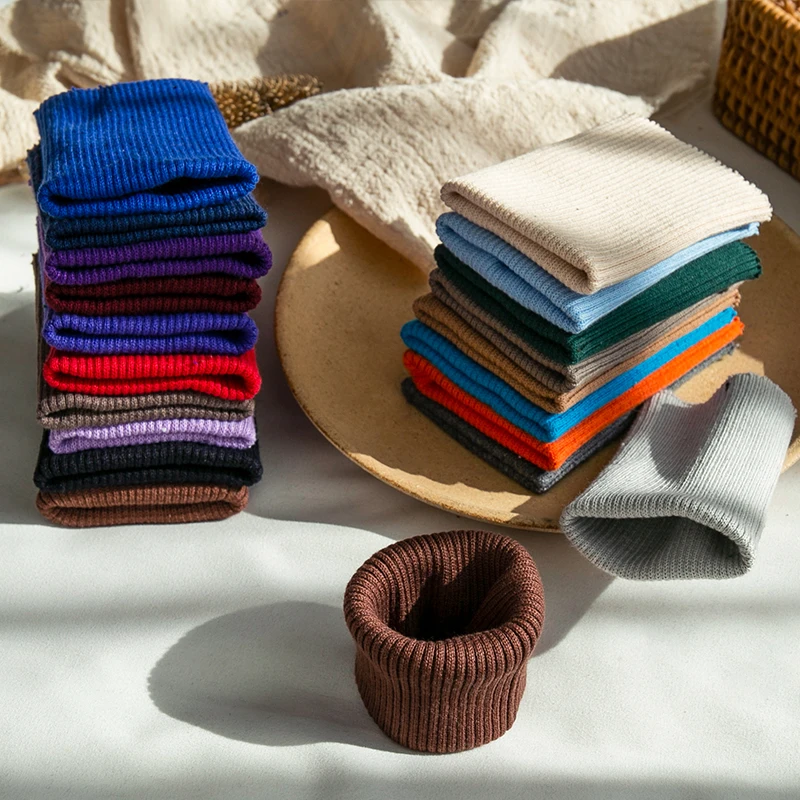 7 см x 40 нить хлопковая эластичная трикотажная манжета в рубчик обрезанная Ткань