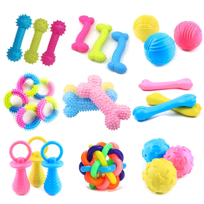 

Pet Toys for Small Dogs Rubber Resistance To Bite Dog Toy Teeth Cleaning Chew Training Toys Pet Supplies Puppy Dogs Cats