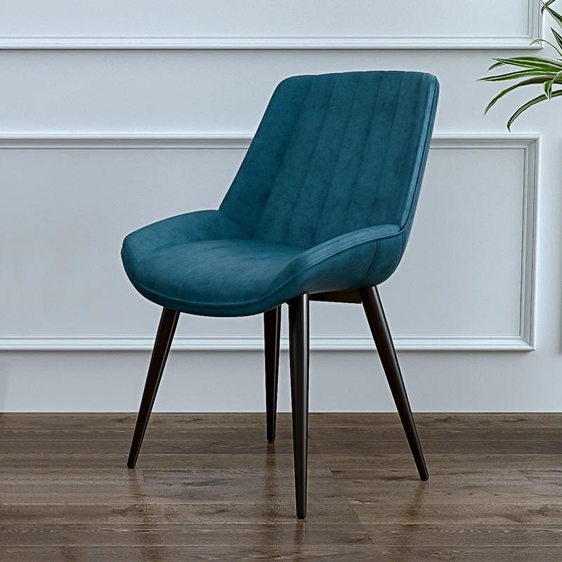 Стул офисный из кованого железа простой современный мягкий кожаный стул в