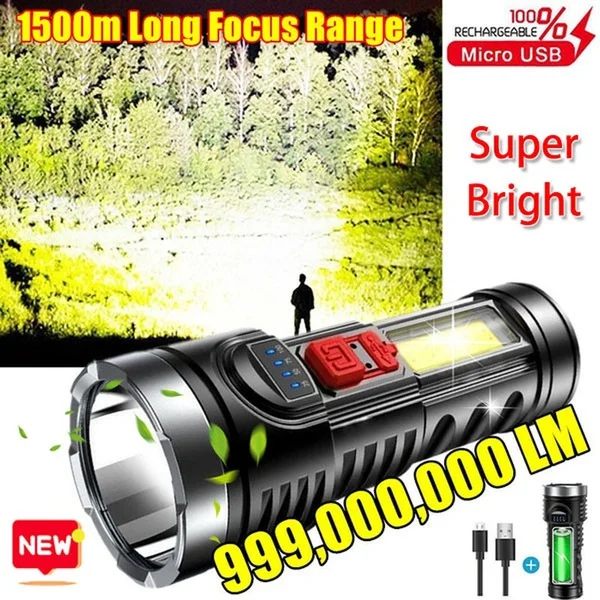 Multi-function Glare Flashlight USB Charging OSL Highlight LED Torch Tactical Light Outdoor Portable Strong Light Flashlight