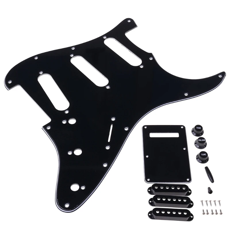 

1set SSS Electric Guitar Pickguard Back Plate Pickup Cover Knobs Tips for st SQ Accessories Parts