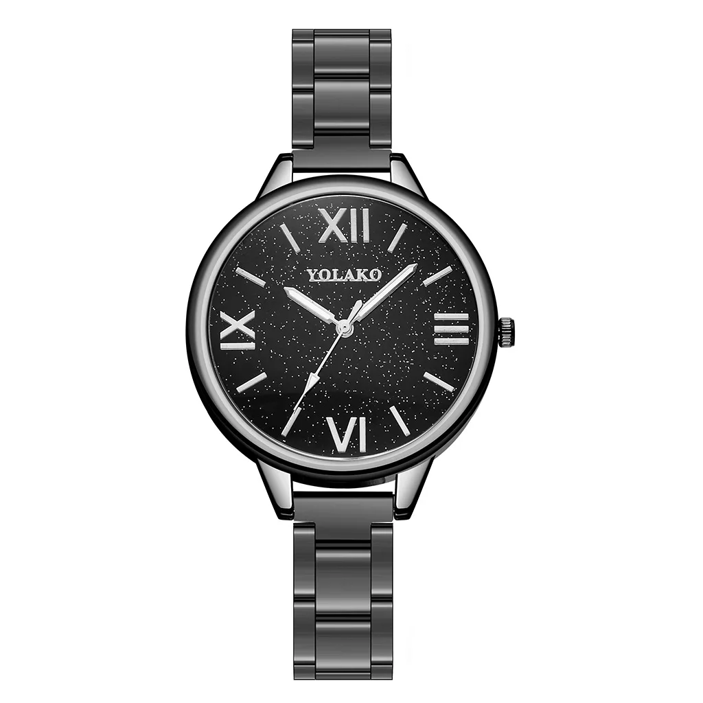 

New fashion watch ladies simple fashion alloy steel band watch three-needle round dial quartz casual watch