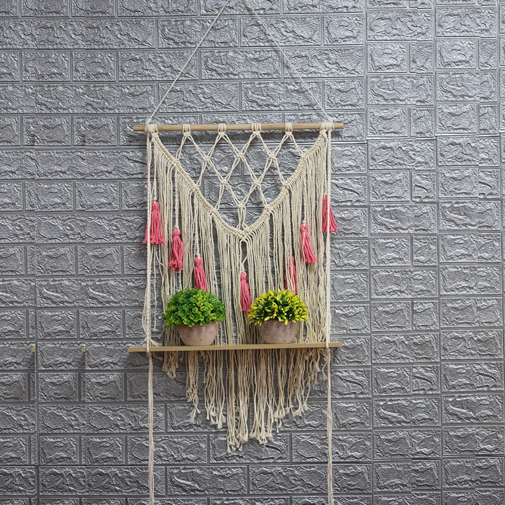 Новая креативная полка для бонсая гобелен с кисточками украшение дома