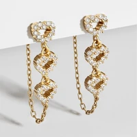 korean aesthetic earring stainless steel earrings for women drop love chain pendant earrings fashionable all match earrings