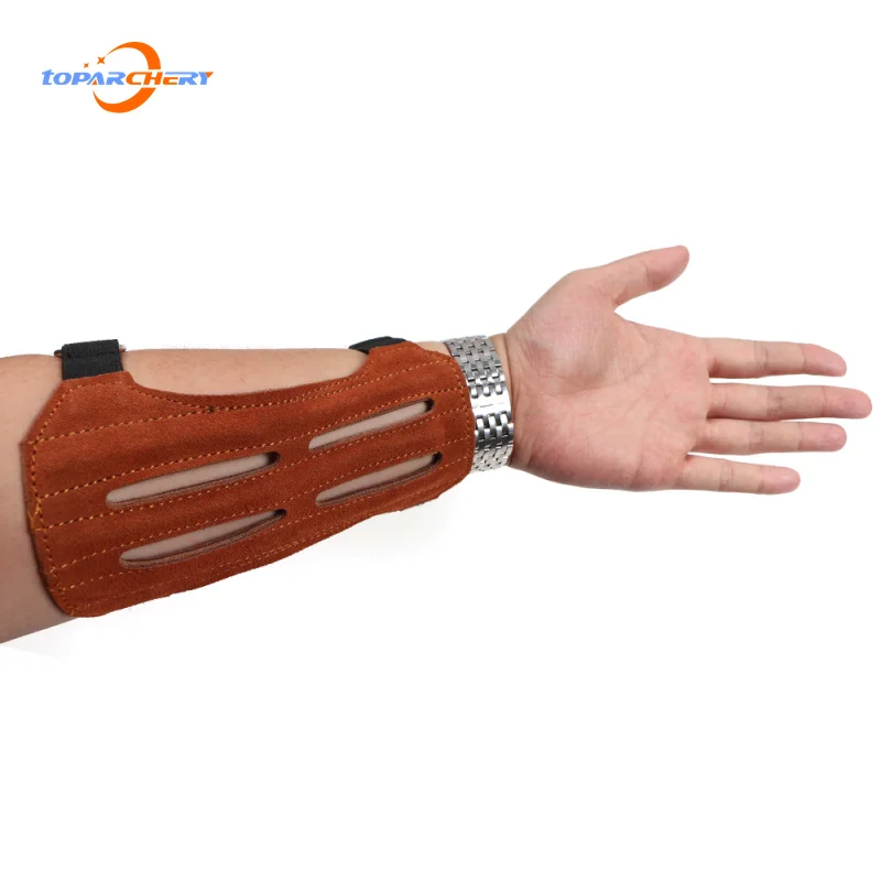 Защитный нарукавник для стрельбы из лука с 3 кожаными ремешками защитный