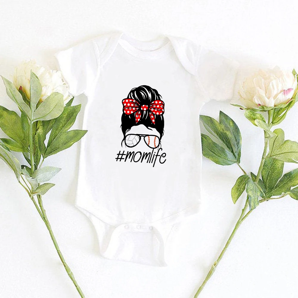 

Fashion Summer 2021 Toddler Baby Clothes Mom Life Graphic Harajuku Newborn Onesie Loose Soft Fabric Roupas De Bebe Menina Basic