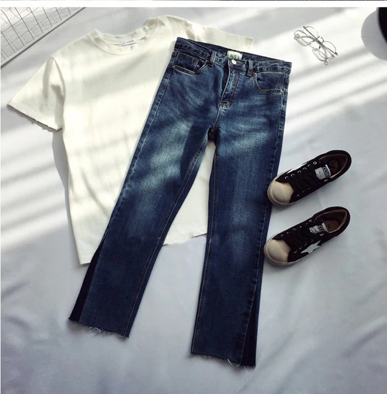 

Casual Flare Jeans For Female Fashion 2020 Women's Vintage Denim Pants High Waisted Harajuku Nine Minutes of Pants