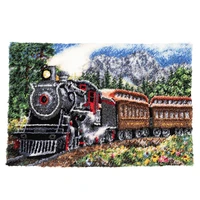 tapestry kits latch hook rug kits with printed pattern canvas train carpet embroidery crafts for adults needlework
