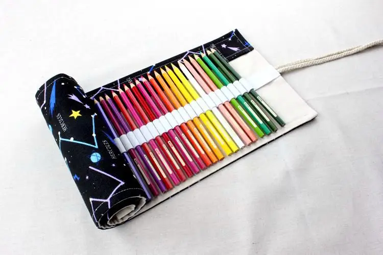 Простой и портативный чехол для карандашей с 36/48 отверстиями большим созвездием